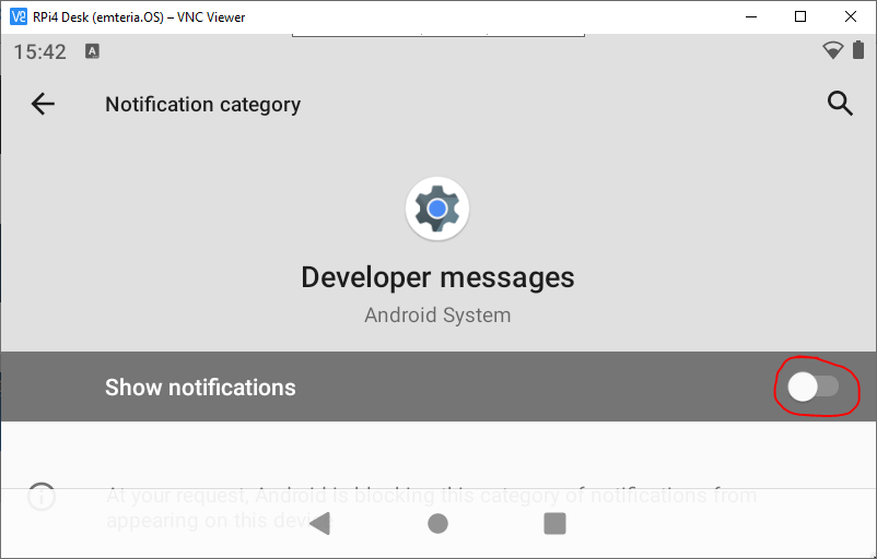 Get rid of it by disabling developer messages